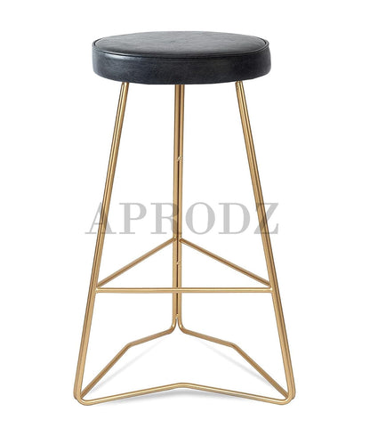 APRODZ Bar Stool Metal, Leather Cushion Bar Stool, Counter Stool, High Stool, Kithcen Stool for Bar/Home/Kitchen/Room