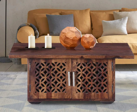 Translation missing: en.Durque Sheesham Wood Coffee Table - Provincial Teak Finish 