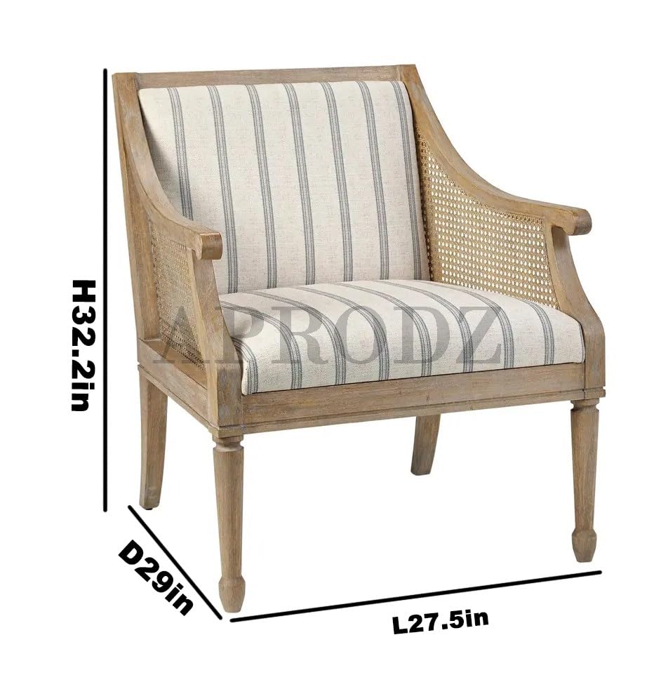 Isla Upholstered Living Room Armchair in Cane Work