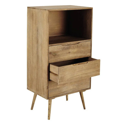 Mango Wood Warsaw Chest of 5 Drawers Storage Dresser for Living Room Furniture (White Finish) 
