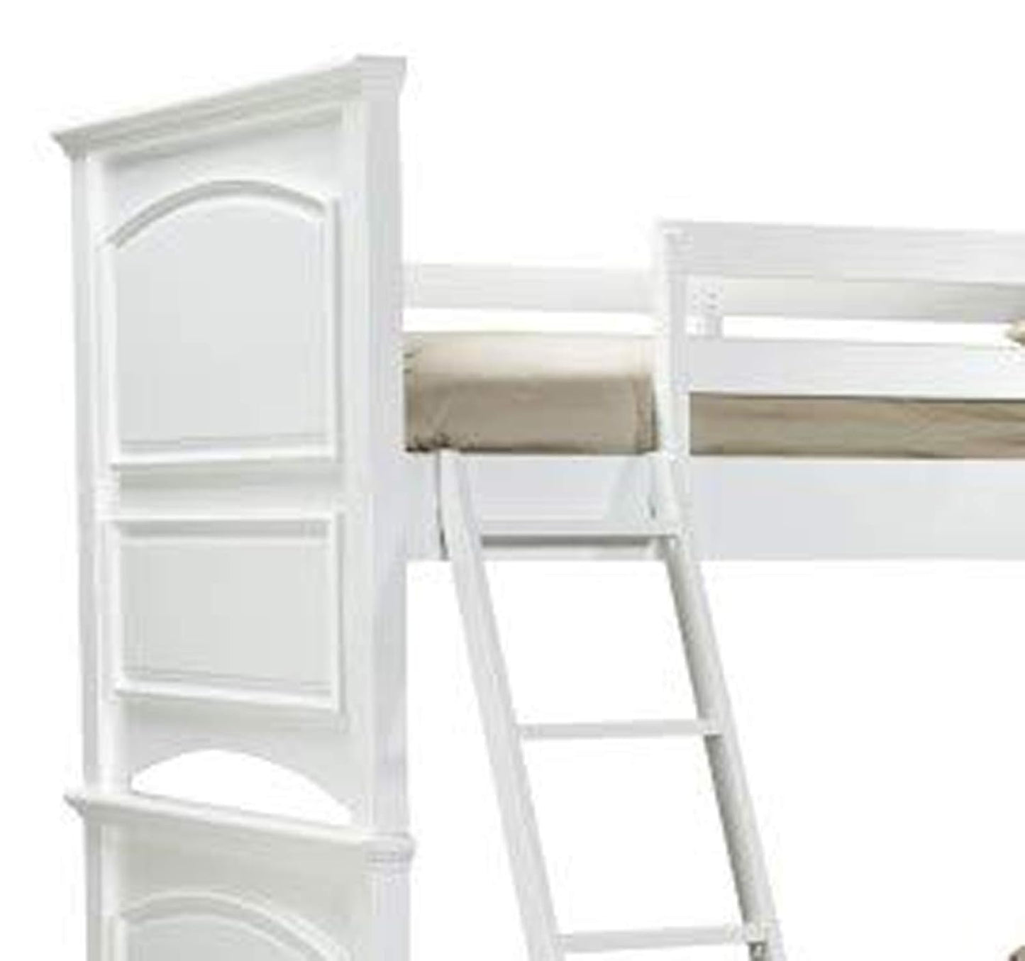 APRODZ Mango Wood Onyxlo Bunk Bed with Storage for Bedroom | White Finish