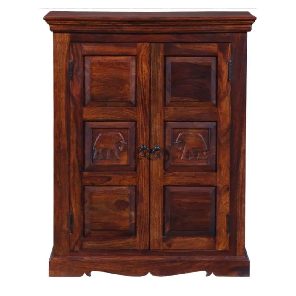 Furniture Wooden Cabinet for Storage | Cabinet for Living Room Furniture | Kitchen Cabinet Wooden Furniture | Sheesham Wood (Honey Oak) 