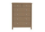 Mango Wood Ania Chest of 6 Drawers Storage Cabinet for Living Room | Wooden Sideboard | White Finish 