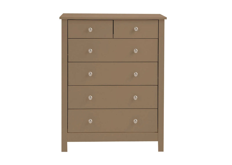 Mango Wood Ania Chest of 6 Drawers Storage Cabinet for Living Room | Wooden Sideboard | White Finish 