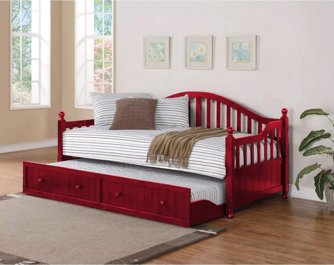 Drummo Sheesham Wood Daybed with Trundle Bed