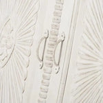 Bianco Carved Mango Wood 2‑Door Wardrobe – Aged White Storage Almirah 