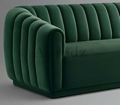 Serene Modern Channel Sofa 3-Seater Couch for Living Room