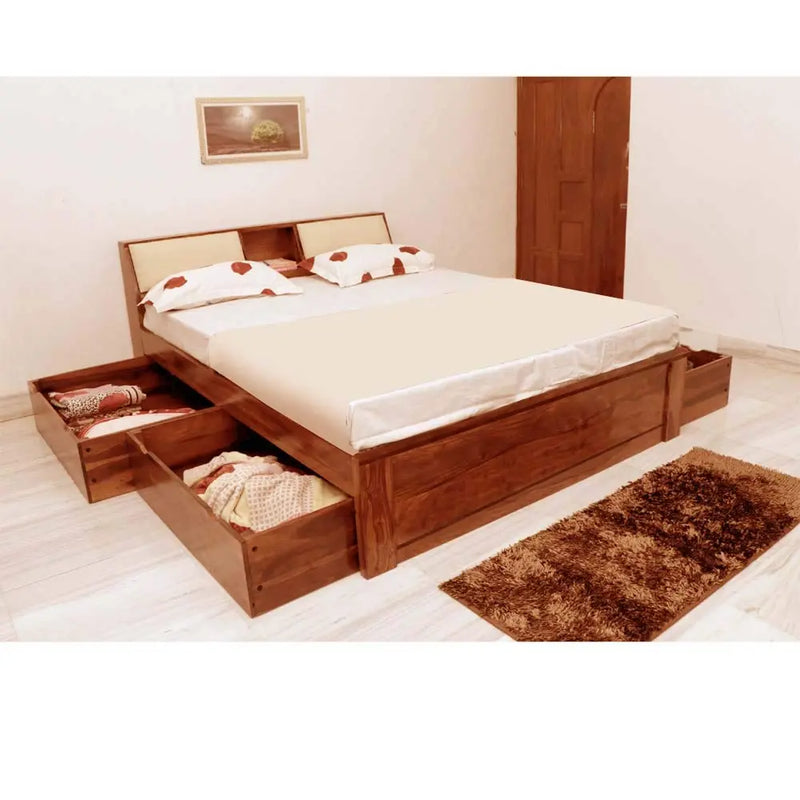Sheesham Wood Allure Bed with Storage for bedroom 