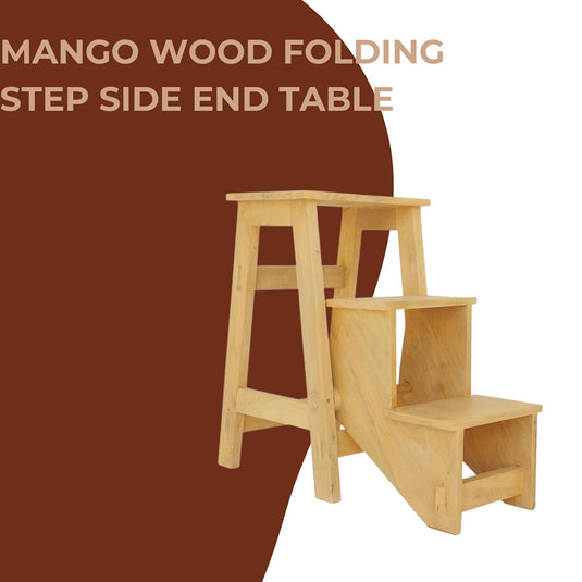 Translation missing: en.Mango Wood Folding Step Side End Table for Home | Stap Stool Table 