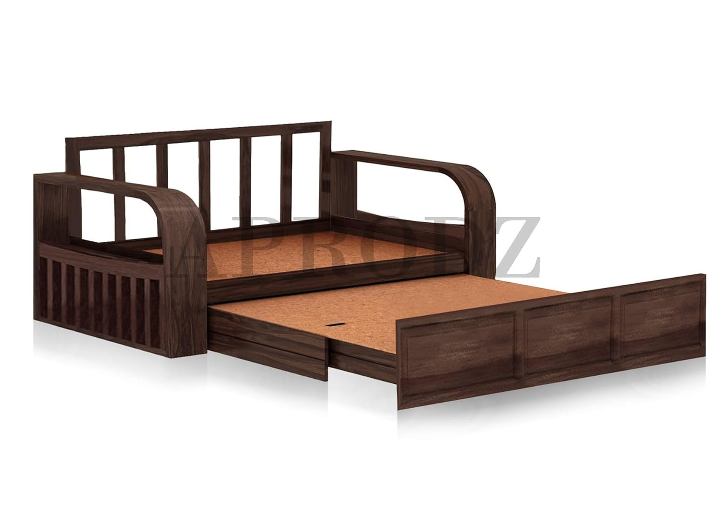 Sheesham Wood Sofa Cum Bed, 3 Seater with Storage