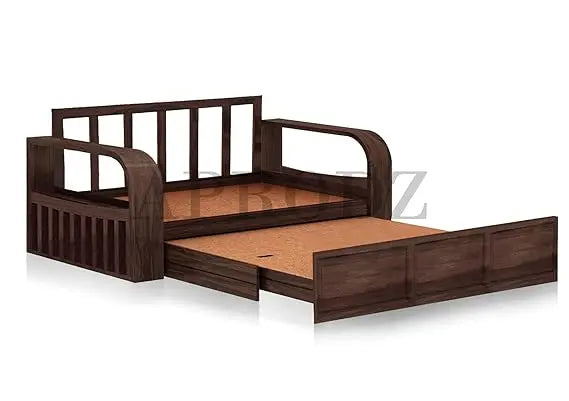 Sheesham Wood Sofa Cum Bed, 3 Seater with Storage 