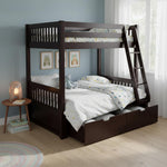 Sheesham Wood Moyer Bunk Bed for Bedroom | Brown Finish 