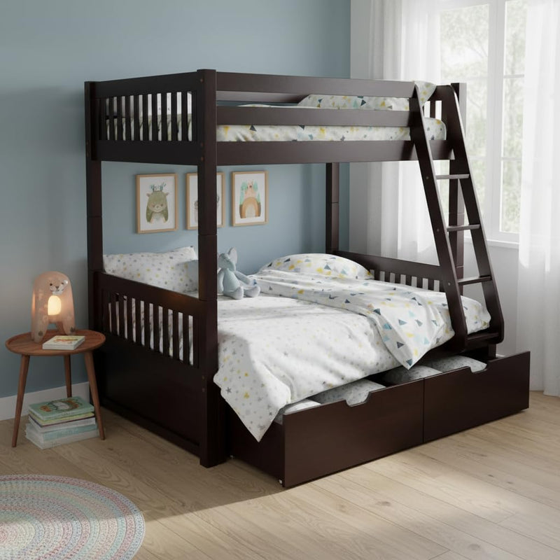 Sheesham Wood Moyer Bunk Bed for Bedroom | Brown Finish 