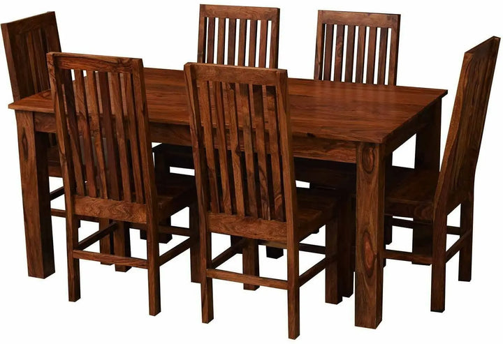 Translation missing: en.Sheesham Wood Tulsa 6 Seater Dining Table Set for Home | Dining Furniture | Brown Finish 