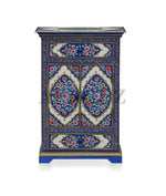 Wooden Handpainted Cabinet with Door and Drawer Storage for Living Room (Multicolor) 