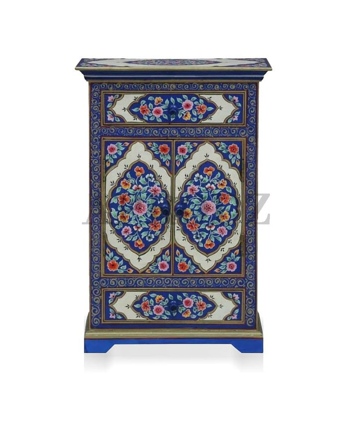Translation missing: en.Wooden Handpainted Cabinet with Door and Drawer Storage for Living Room (Multicolor) 