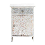 Mango Wood Yaviza One Door and One Drewer Bedside Storage Table for Bedroom 