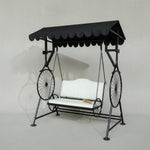 APRODZ Best Buy Steel Porch Jhula Swings Outdoor Iron Frame Deluxe Patio Garden Porch Canopy 3 Seats Swing with Bench 
