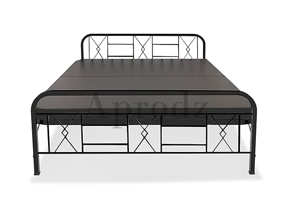 Metal Bed (Geometric Design(A) & Geometric Design(A) With Foam) | Folding Bed No Assembly Required | Powder Coated | King Size & Queen Size) Aprodz