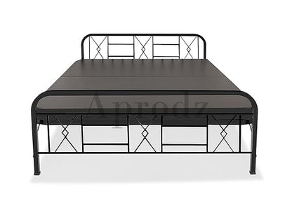 Metal Bed (Geometric Design(A) & Geometric Design(A) With Foam) | Folding Bed No Assembly Required | Powder Coated | King Size & Queen Size) Aprodz