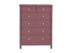 Mango Wood Ania Chest of 6 Drawers Storage Cabinet for Living Room | Wooden Sideboard | White Finish 