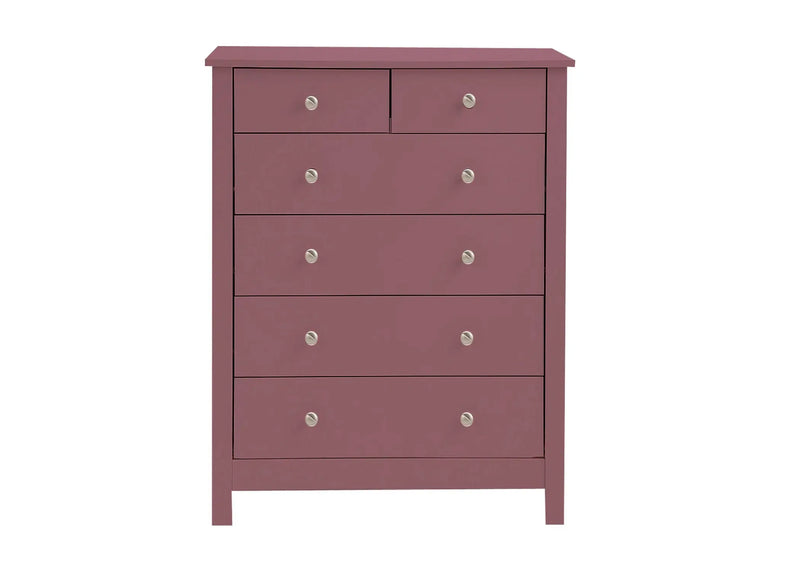 Mango Wood Ania Chest of 6 Drawers Storage Cabinet for Living Room | Wooden Sideboard | White Finish 