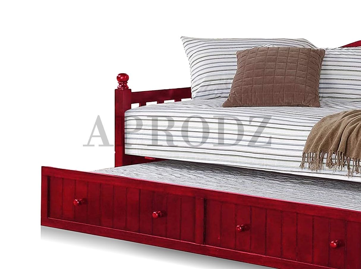 Drummo Sheesham Wood Daybed with Trundle Bed