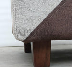 Printed Ottoman Stool Upholstered Foam Cushioned Pouffes for Living Room | Puffy Muddha Stool for Footrest & Sitting, Velvet Pouf Stool, Furniture for Home Decor, Office Set of 2 (Beige/Brown) 