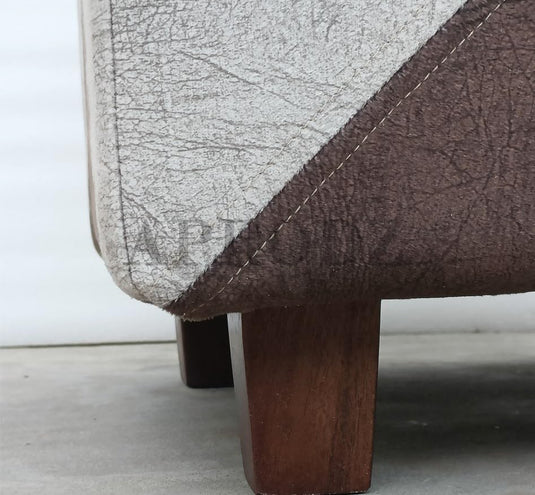 Translation missing: en.Printed Ottoman Stool Upholstered Foam Cushioned Pouffes for Living Room | Puffy Muddha Stool for Footrest &amp; Sitting, Velvet Pouf Stool, Furniture for Home Decor, Office Set of 2 (Beige/Brown) 