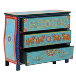 Handpainted Wooden Chest of Drawer | Wooden Antique Cabinet for Storage | Solid Wood 