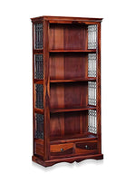 Bookshelf | Sheesham Wood Wooden Storage Organizer | Shelves Bookcase Rustic Durable, Stylish & Compact Design for Home, Office & Living Room | Furniture Organizer Elegant Finish (Honey 4) 