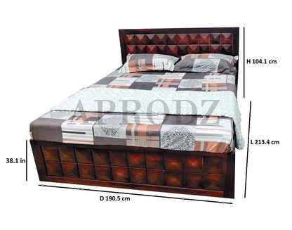 Solid Sheesham Wooden Double Bed with Storage Box for Living Room, Bed Room