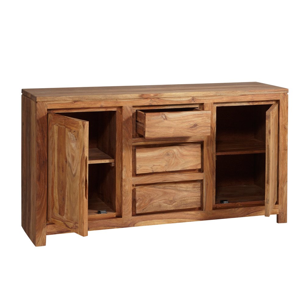 APRODZ Sheesham Wood Kherson Sideboard Storage Cabinet for Living Room | Wooden Cabinet for Kitchen | Brown Finish