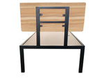 APRODZ Single Size Bed Without Storage for Home & Living Room Cot Bed Furniture (Oak + Black Powdercoated Finish)