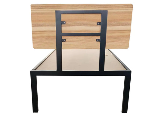Translation missing: en.APRODZ Single Size Bed Without Storage for Home &amp; Living Room Cot Bed Furniture (Oak + Black Powdercoated Finish)