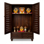 Handcrafted Sheesham Wood Temple with Storage for Pooja Room | Temple for Home | Pooja Mandir 