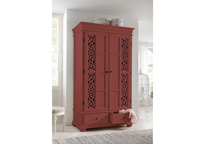 Mango Wood Multipurpose Storage 2-Door Porto Wardrobe Almirah for Bedroom | Emperor 