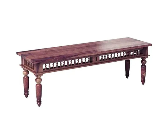 Translation missing: en.Sheesham Wood Norcross 6 Seater Dining Table Set with Bench for Home | Brown Finish 