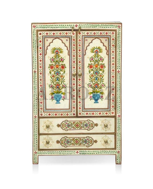 Translation missing: en.Wooden Handpainted Wardrobe Cupboard for Multipurpose Storage Organizer (Multicolor) 