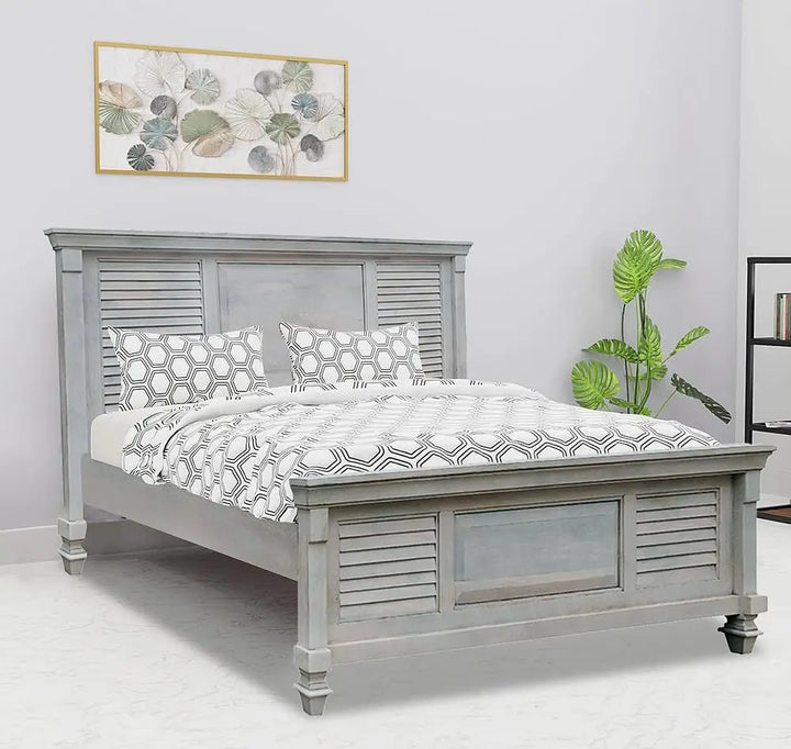 Translation missing: en.Elmore Mango Wood Bed for Bedroom Furniture (Whitewash Finish) 