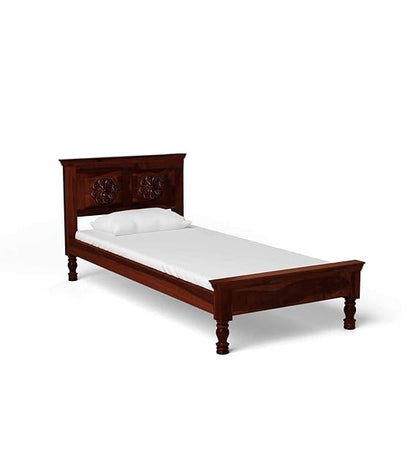 Sheesham Wood Without Storage Danik Single Size Bed for Bedroom Stylish | Honey Finish