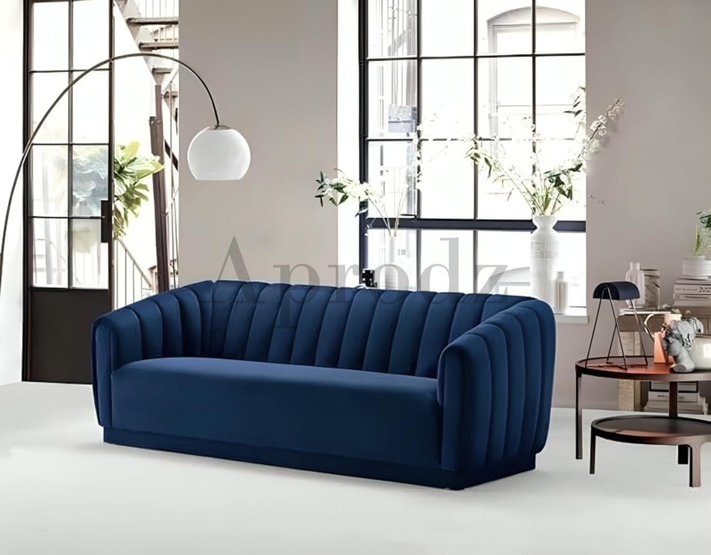 Serene Modern Channel Sofa 3-Seater Couch for Living Room