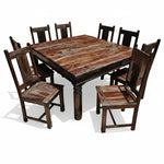 Solid Sheesham Wood Dining Table Set of 8 Seater Dinner Dinning Table with 8 Chair for Dining Furniture for Living Room Home Hotel Office Self Assembly 