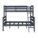 Solid Wood Reese Bunk Bed for Bedroom | Graphite Blue Finish