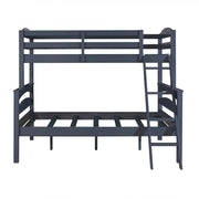Solid Wood Reese Bunk Bed for Bedroom | Graphite Blue Finish