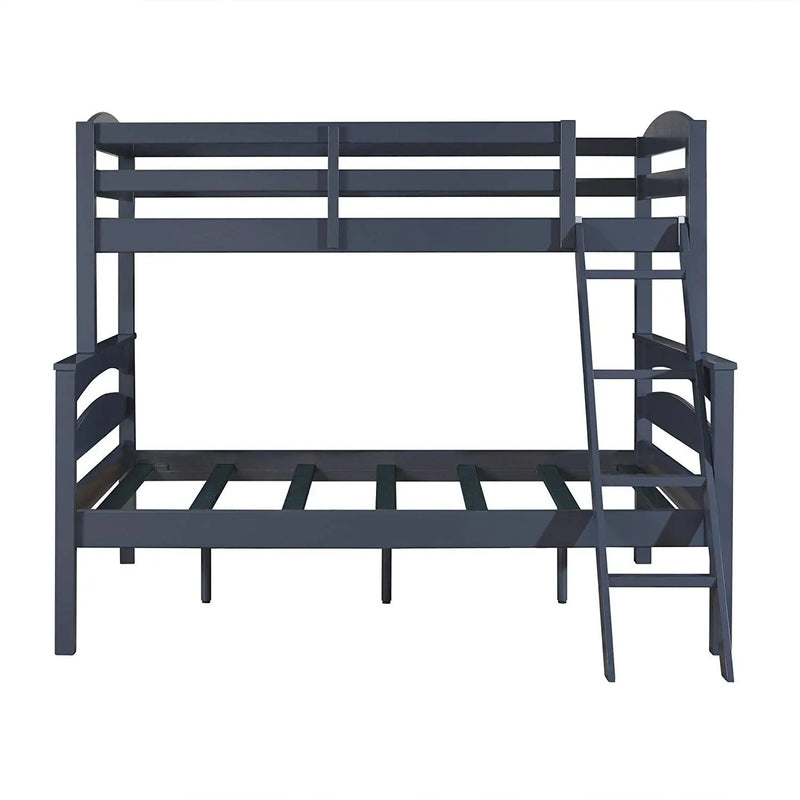 Solid Wood Reese Bunk Bed for Bedroom | Graphite Blue Finish