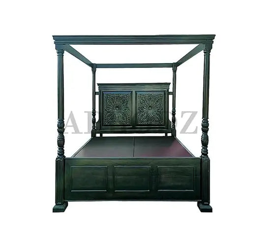 Translation missing: en.Sheesham wood bed King Size Four Poster Bed (Dark-Walnut) 