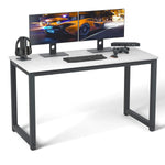 Computer Desk 47" Modern Sturdy Office Desk Study Writing Desk for Home Office, White 