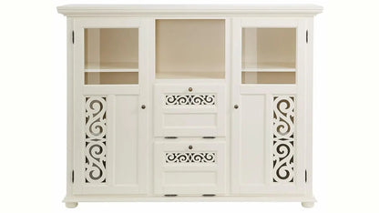 Soild Wood Fora Sideboard Storage Cabinet for Living Room | White Finish 