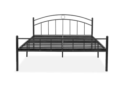 APRODZ Iron Queen Size Bed For Bedroom Metal Bed In Black Color, Painted